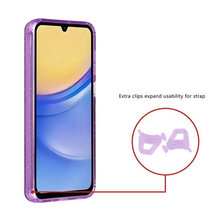 TUNIQ Samsung Galaxy A15 5G Backcover hoesje - Magsafe - Glitter - Hanger - Paars-Hoesjes-Ilumina Benelux