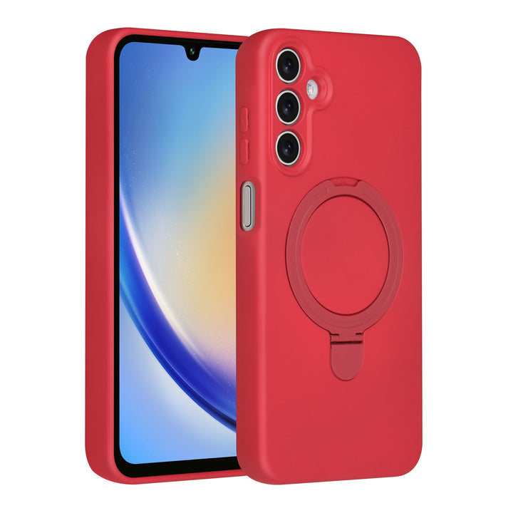 TUNIQ Samsung Galaxy A15 5G Backcover hoesje - Magsafe With Ring Stand - Hanger - Cherry Red-Hoesjes-Ilumina Benelux