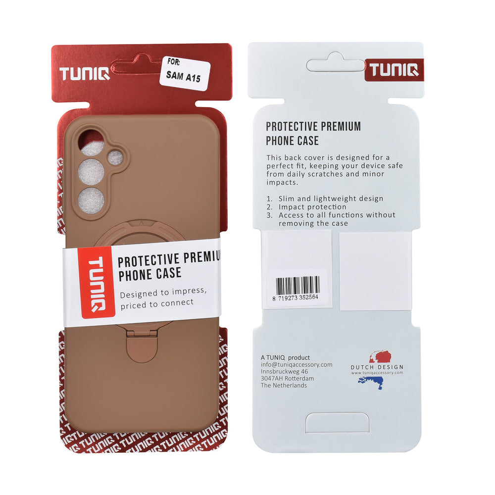 TUNIQ Samsung Galaxy A15 5G Backcover hoesje - Magsafe With Ring Stand - Hanger - Desert Brown-Hoesjes-Ilumina Benelux