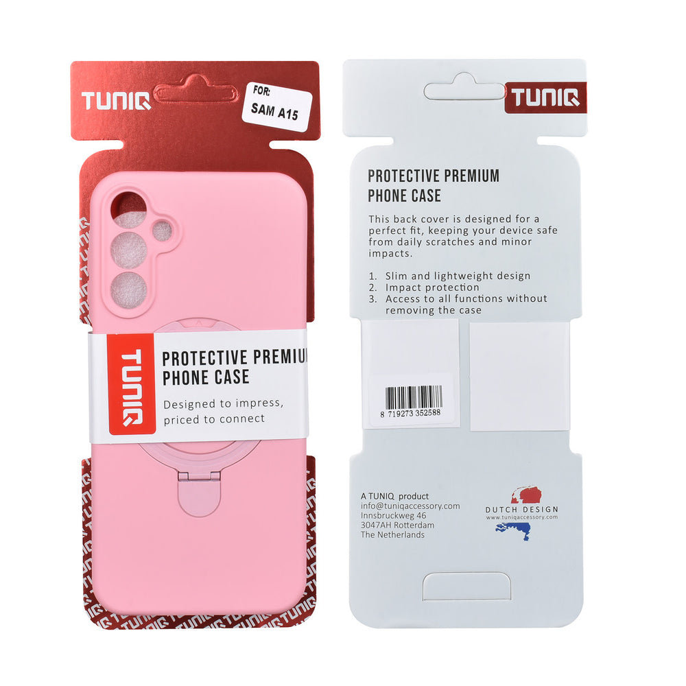 TUNIQ Samsung Galaxy A15 5G Backcover hoesje - Magsafe With Ring Stand - Hanger - Sakura Pink-Hoesjes-Ilumina Benelux