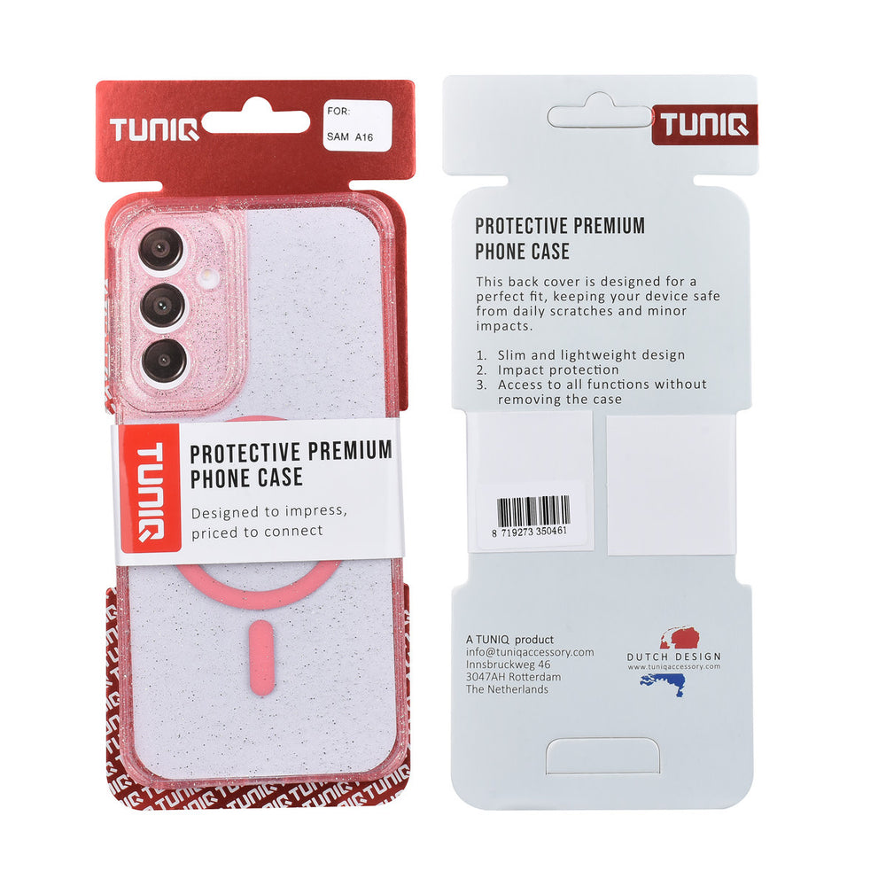 TUNIQ Samsung Galaxy A16 5G Backcover hoesje - Magsafe - Glitter - Hanger - Roze-Hoesjes-Ilumina Benelux
