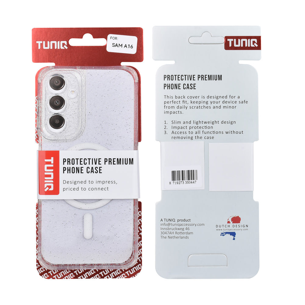TUNIQ Samsung Galaxy A16 5G Backcover hoesje - Magsafe - Glitter - Hanger - Transparant-Hoesjes-Ilumina Benelux