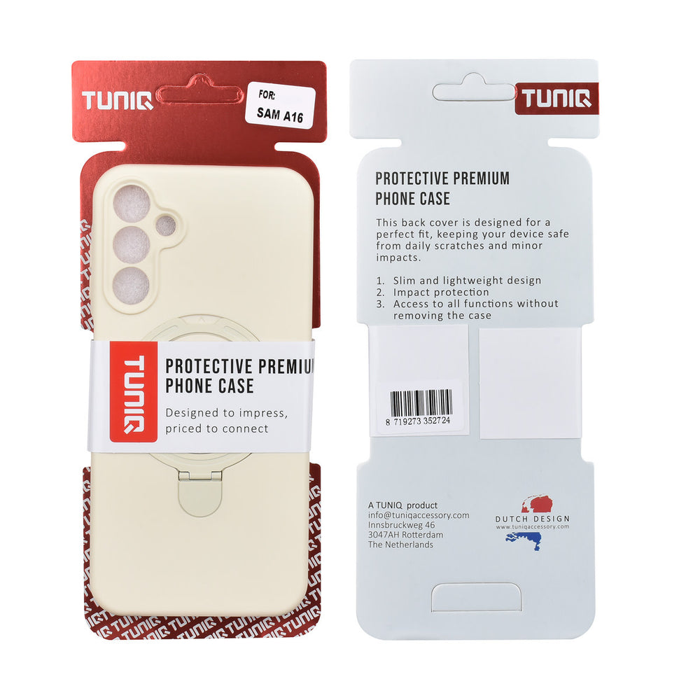 TUNIQ Samsung Galaxy A16 5G Backcover hoesje - Magsafe With Ring Stand - Hanger - Antique White-Hoesjes-Ilumina Benelux