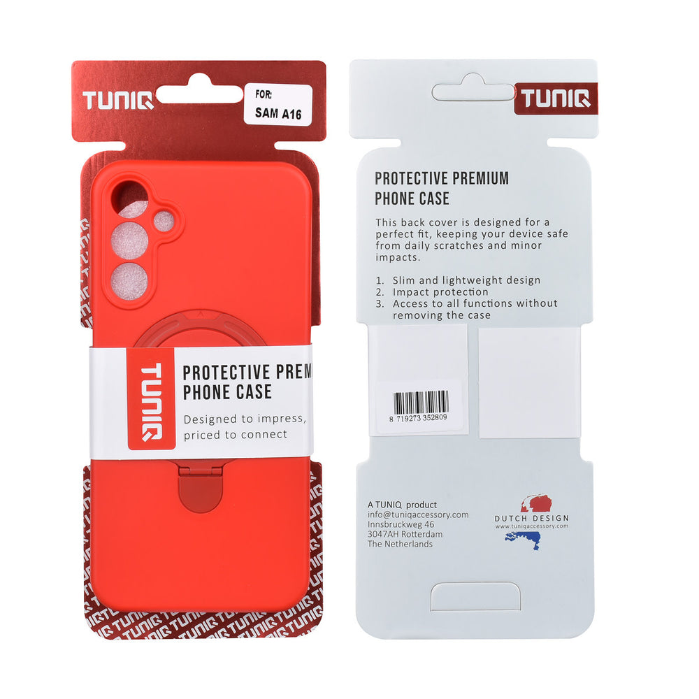 TUNIQ Samsung Galaxy A16 5G Backcover hoesje - Magsafe With Ring Stand - Hanger - Classic Red-Hoesjes-Ilumina Benelux