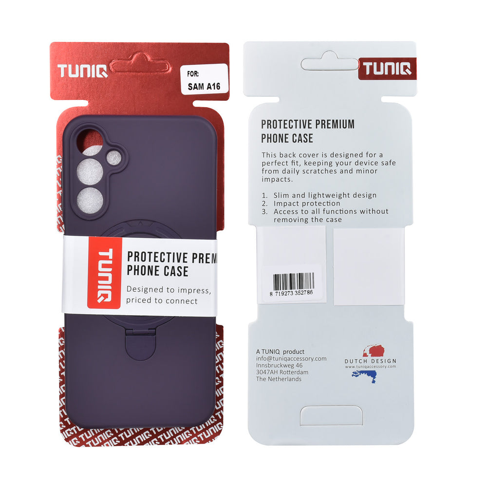 TUNIQ Samsung Galaxy A16 5G Backcover hoesje - Magsafe With Ring Stand - Hanger - Grape Purple-Hoesjes-Ilumina Benelux