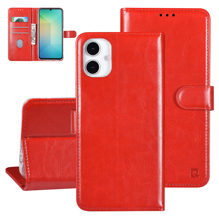 TUNIQ Samsung Galaxy A16 5G Book Case hoesje - Pasjeshouder voor 3 pasjes - Magneetsluiting - Hanger - Rood-Hoesjes-Ilumina Benelux