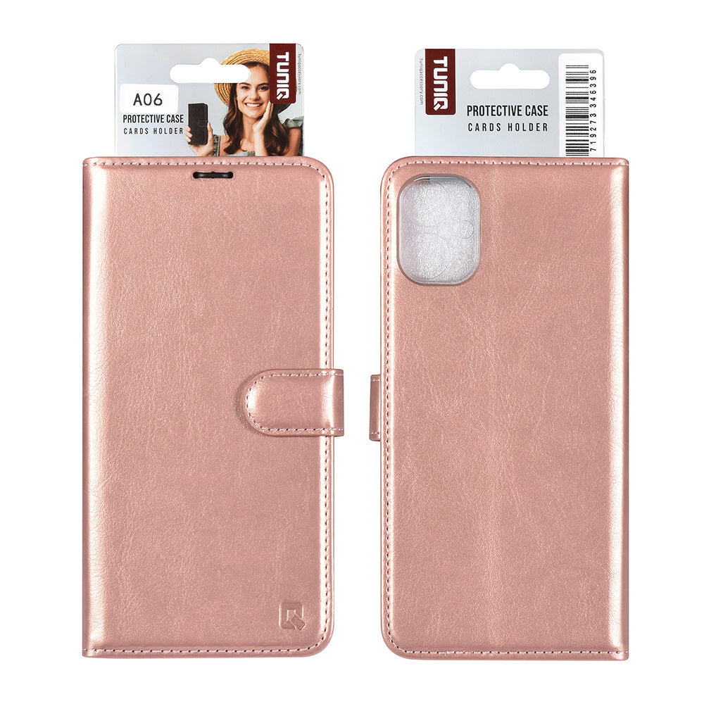 TUNIQ Samsung Galaxy A16 5G Book Case hoesje - Pasjeshouder voor 3 pasjes - Magneetsluiting - Hanger - Rose Gold-Hoesjes-Ilumina Benelux