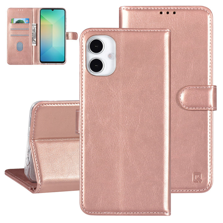 TUNIQ Samsung Galaxy A16 5G Book Case hoesje - Pasjeshouder voor 3 pasjes - Magneetsluiting - Hanger - Rose Gold-Hoesjes-Ilumina Benelux
