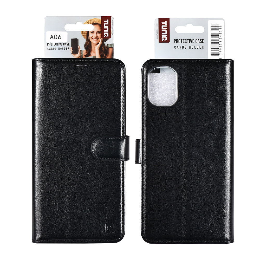TUNIQ Samsung Galaxy A16 5G Book Case hoesje - Pasjeshouder voor 3 pasjes - Magneetsluiting - Hanger - Zwart-Hoesjes-Ilumina Benelux