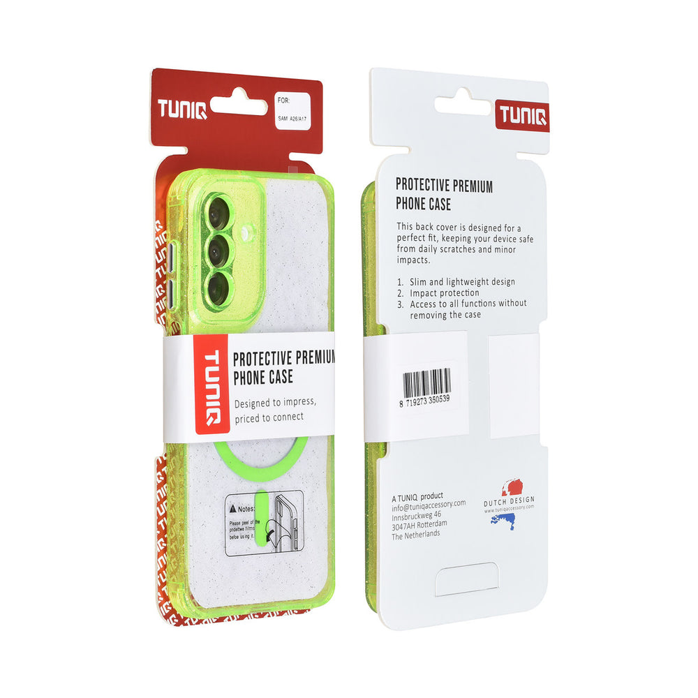 TUNIQ Samsung Galaxy A17 Backcover hoesje - Magsafe - Glitter - Hanger - Groen-Hoesjes-Ilumina Benelux