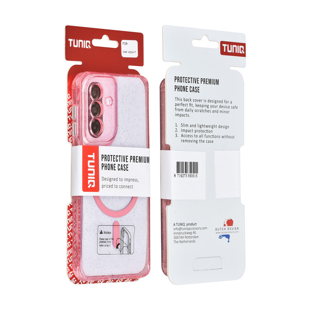 TUNIQ Samsung Galaxy A17 Backcover hoesje - Magsafe - Glitter - Hanger - Roze-Hoesjes-Ilumina Benelux