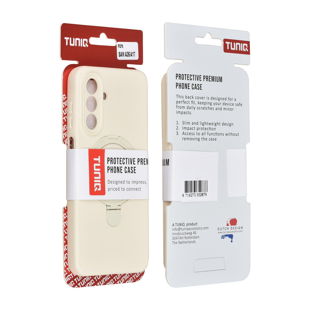 TUNIQ Samsung Galaxy A17 Backcover hoesje - Magsafe With Ring Stand - Hanger - Antique White-Hoesjes-Ilumina Benelux