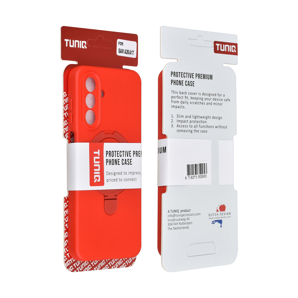 TUNIQ Samsung Galaxy A17 Backcover hoesje - Magsafe With Ring Stand - Hanger - Classic Red-Hoesjes-Ilumina Benelux