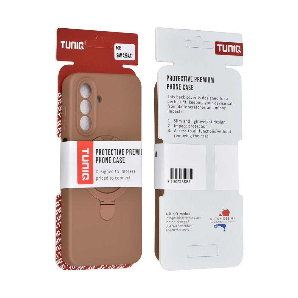 TUNIQ Samsung Galaxy A17 Backcover hoesje - Magsafe With Ring Stand - Hanger - Desert Brown-Hoesjes-Ilumina Benelux