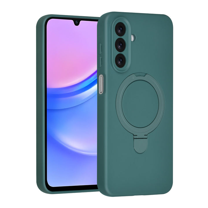 TUNIQ Samsung Galaxy A17 Backcover hoesje - Magsafe With Ring Stand - Hanger - DonkerGroen-Hoesjes-Ilumina Benelux