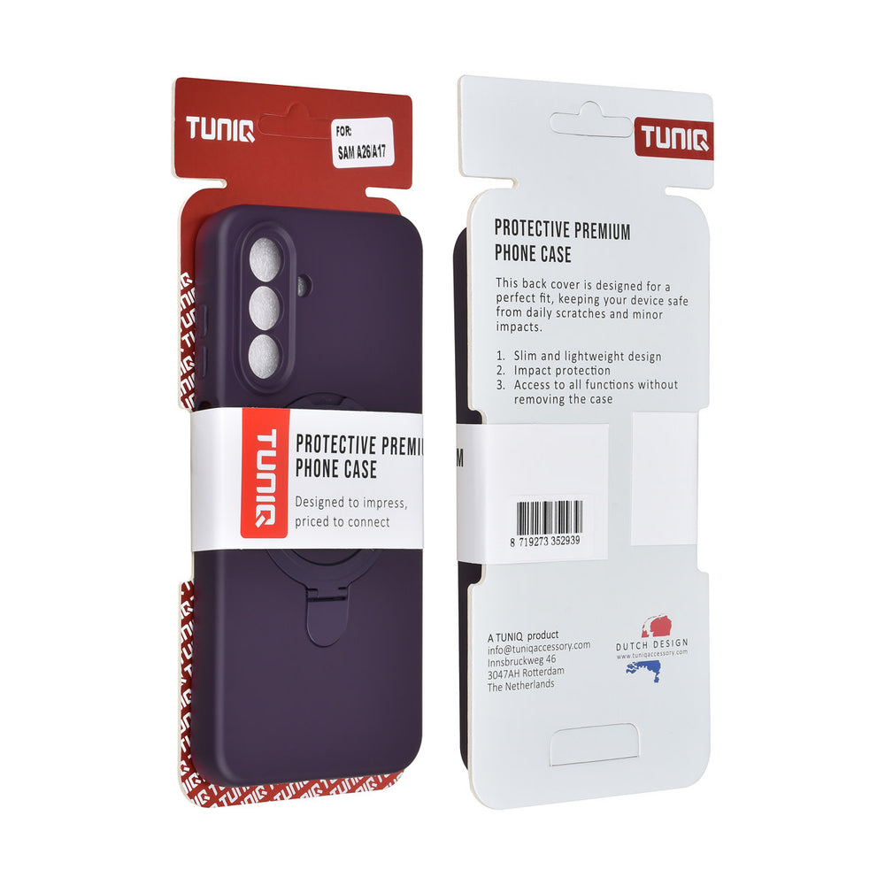 TUNIQ Samsung Galaxy A17 Backcover hoesje - Magsafe With Ring Stand - Hanger - Grape Purple-Hoesjes-Ilumina Benelux