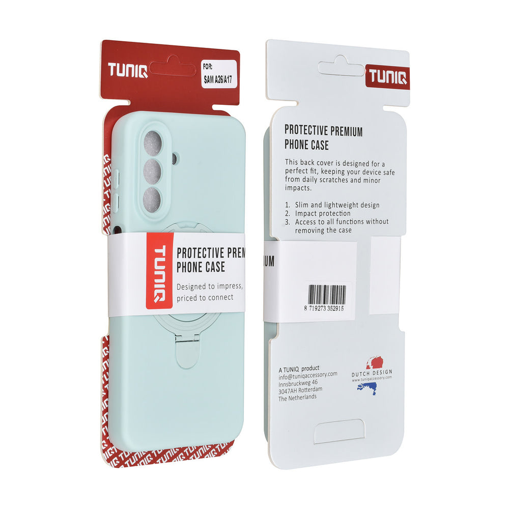 TUNIQ Samsung Galaxy A17 Backcover hoesje - Magsafe With Ring Stand - Hanger - Mint Green-Hoesjes-Ilumina Benelux
