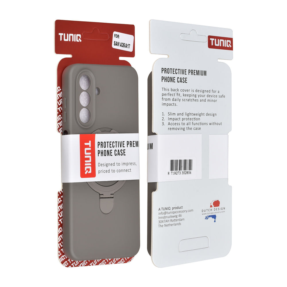 TUNIQ Samsung Galaxy A17 Backcover hoesje - Magsafe With Ring Stand - Hanger - Titanium Grey-Hoesjes-Ilumina Benelux