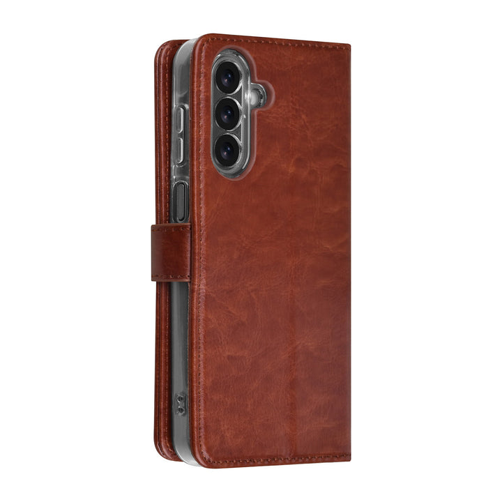 TUNIQ Samsung Galaxy A17 Book Case hoesje - Pasjeshouder voor 3 pasjes - Magneetsluiting - Hanger - Bruin-Hoesjes-Ilumina Benelux