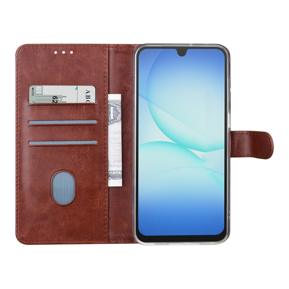 TUNIQ Samsung Galaxy A17 Book Case hoesje - Pasjeshouder voor 3 pasjes - Magneetsluiting - Hanger - Bruin-Hoesjes-Ilumina Benelux