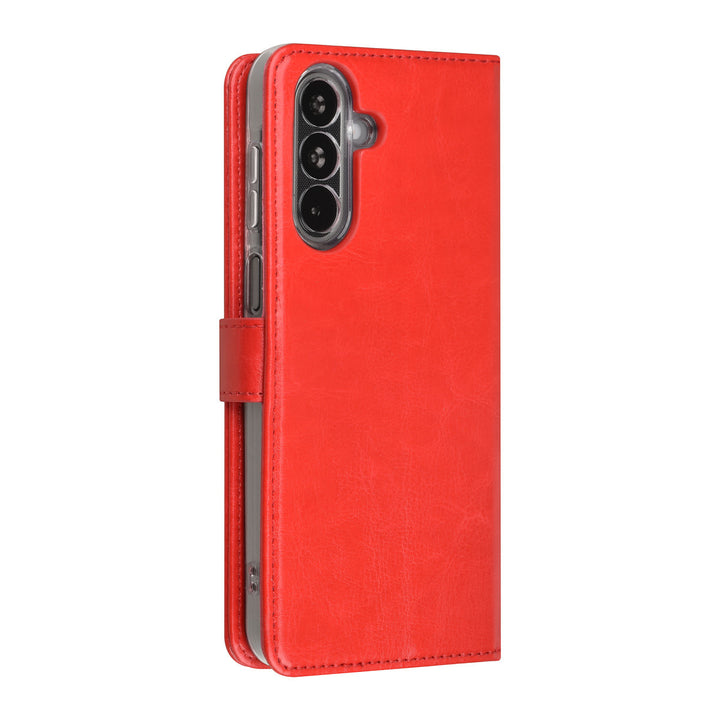 TUNIQ Samsung Galaxy A17 Book Case hoesje - Pasjeshouder voor 3 pasjes - Magneetsluiting - Hanger - Rood-Hoesjes-Ilumina Benelux