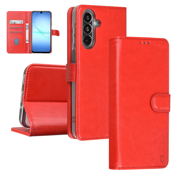 TUNIQ Samsung Galaxy A17 Book Case hoesje - Pasjeshouder voor 3 pasjes - Magneetsluiting - Hanger - Rood-Hoesjes-Ilumina Benelux