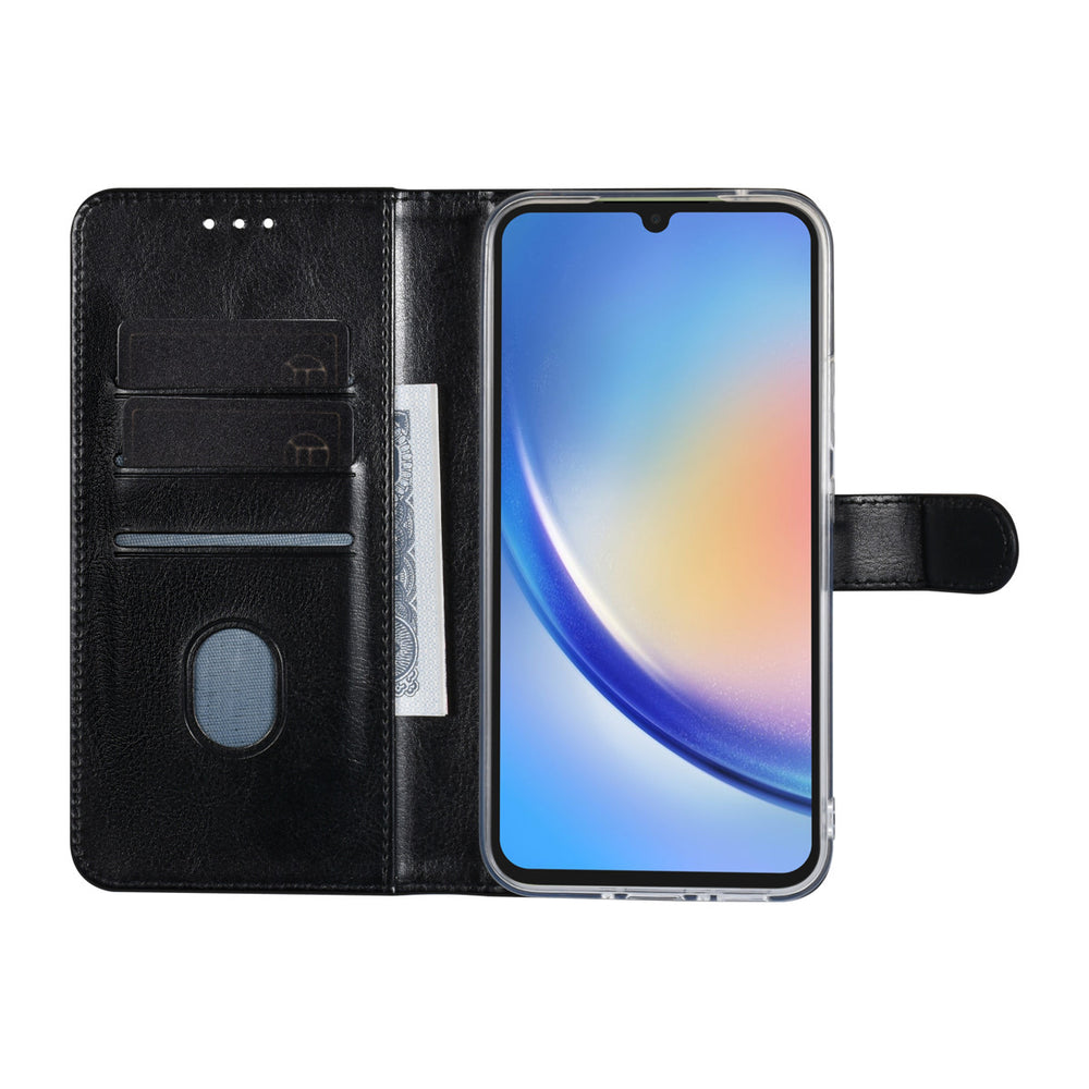 TUNIQ Samsung Galaxy A34 5G Book Case hoesje - Pasjeshouder voor 3 pasjes - Magneetsluiting - Hanger - Zwart-Hoesjes-Ilumina Benelux