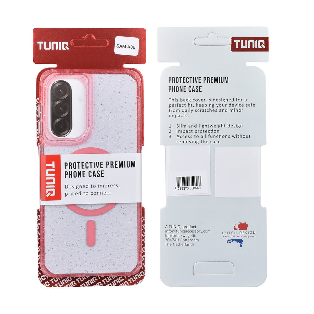 TUNIQ Samsung Galaxy A36 Backcover hoesje - Magsafe - Glitter - Hanger - Roze-Hoesjes-Ilumina Benelux