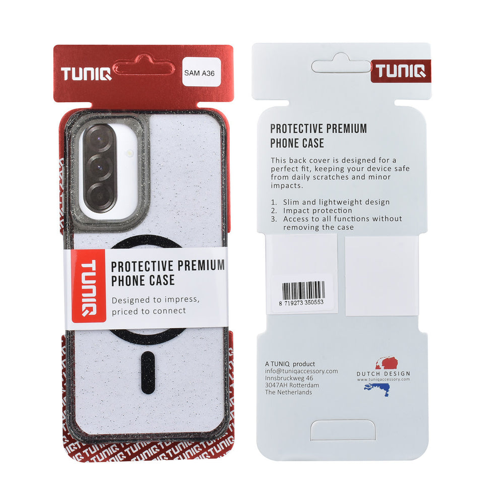 TUNIQ Samsung Galaxy A36 Backcover hoesje - Magsafe - Glitter - Hanger - Zwart-Hoesjes-Ilumina Benelux