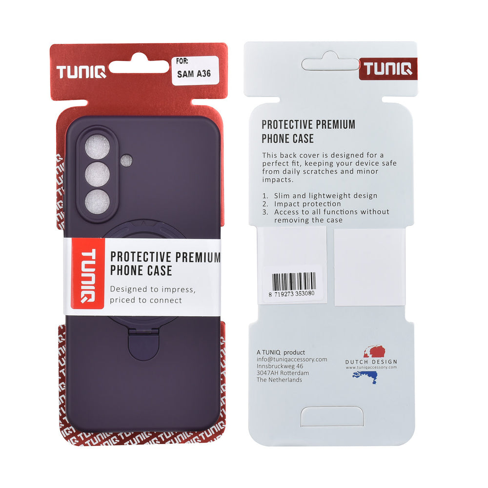 TUNIQ Samsung Galaxy A36 Backcover hoesje - Magsafe With Ring Stand - Hanger - Grape Purple-Hoesjes-Ilumina Benelux
