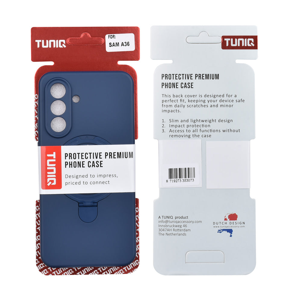 TUNIQ Samsung Galaxy A36 Backcover hoesje - Magsafe With Ring Stand - Hanger - Navy Blue-Hoesjes-Ilumina Benelux