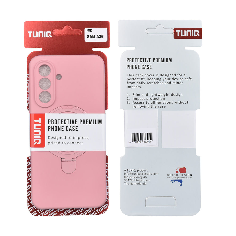 TUNIQ Samsung Galaxy A36 Backcover hoesje - Magsafe With Ring Stand - Hanger - Sakura Pink-Hoesjes-Ilumina Benelux