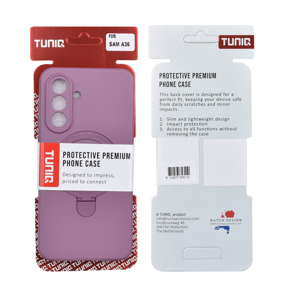 TUNIQ Samsung Galaxy A36 Backcover hoesje - Magsafe With Ring Stand - Hanger - Sunset Purple-Hoesjes-Ilumina Benelux