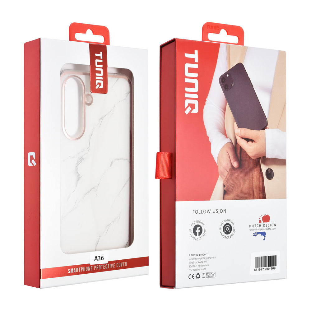 TUNIQ Samsung Galaxy A36 Backcover hoesje - Silicone - Marble White-Hoesjes-Ilumina Benelux