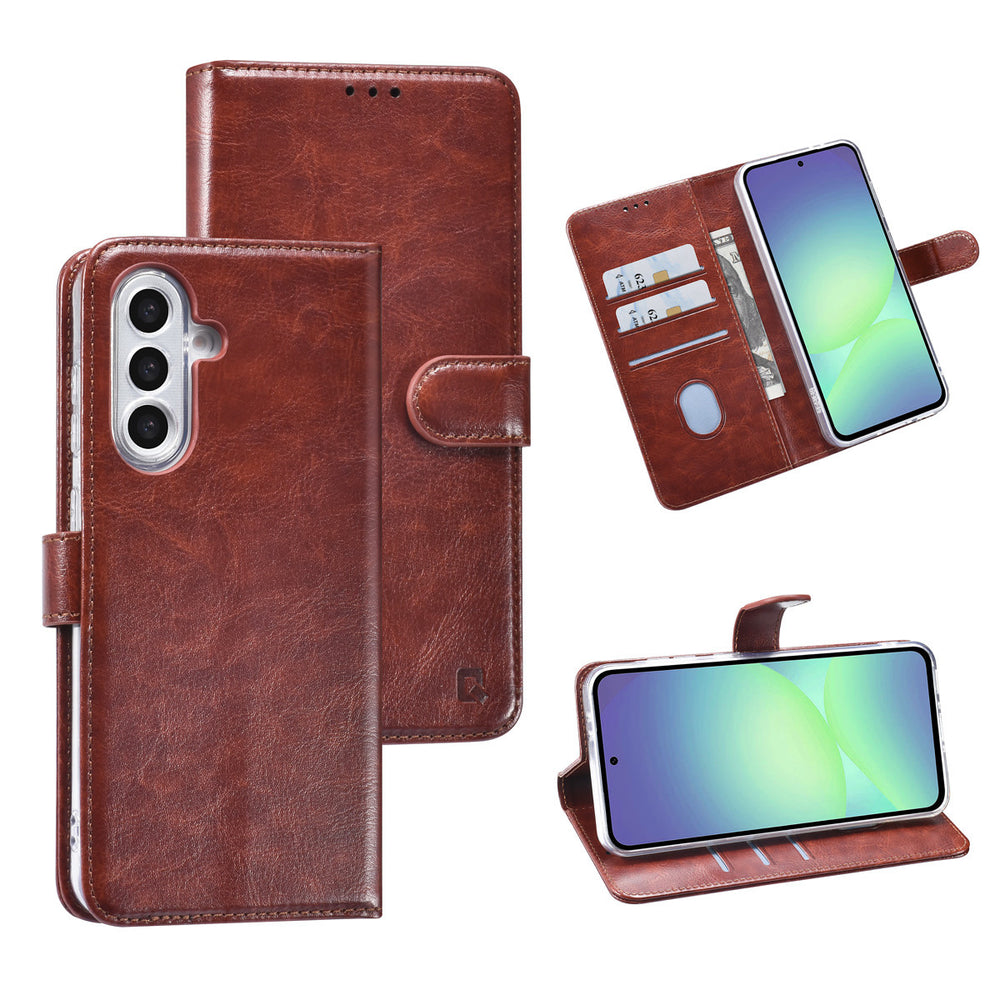TUNIQ Samsung Galaxy A36 Book Case hoesje - Pasjeshouder voor 3 pasjes - Hanger - Bruin-Hoesjes-Ilumina Benelux