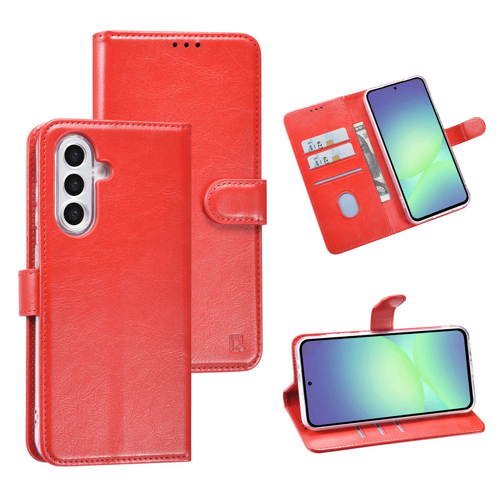 TUNIQ Samsung Galaxy A36 Book Case hoesje - Pasjeshouder voor 3 pasjes - Hanger - Rood-Hoesjes-Ilumina Benelux