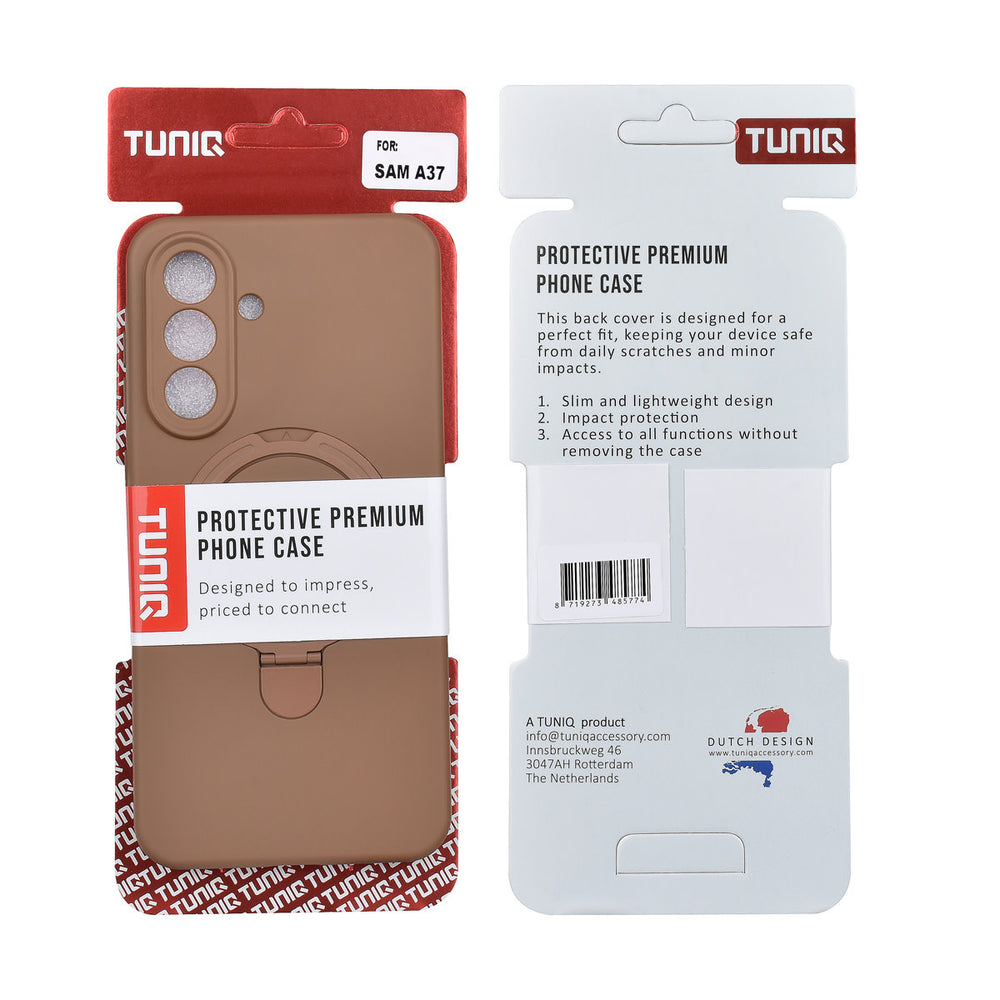 TUNIQ Samsung Galaxy A37 Backcover hoesje - Magsafe With Ring Stand - Hanger - Desert Brown-Hoesjes-Ilumina Benelux