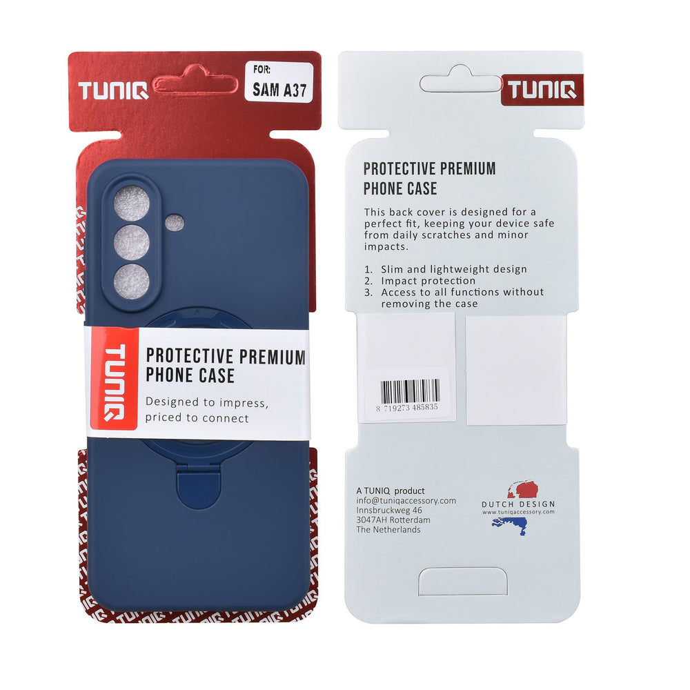 TUNIQ Samsung Galaxy A37 Backcover hoesje - Magsafe With Ring Stand - Hanger - Navy Blue-Hoesjes-Ilumina Benelux