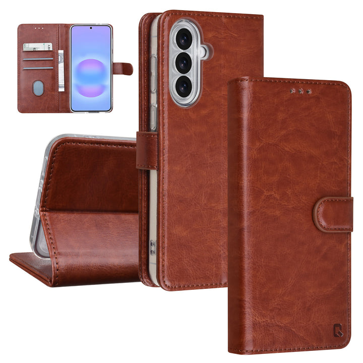TUNIQ Samsung Galaxy A37 Book Case hoesje - Pasjeshouder voor 3 pasjes - Magneetsluiting - Hanger - Bruin-Hoesjes-Ilumina Benelux