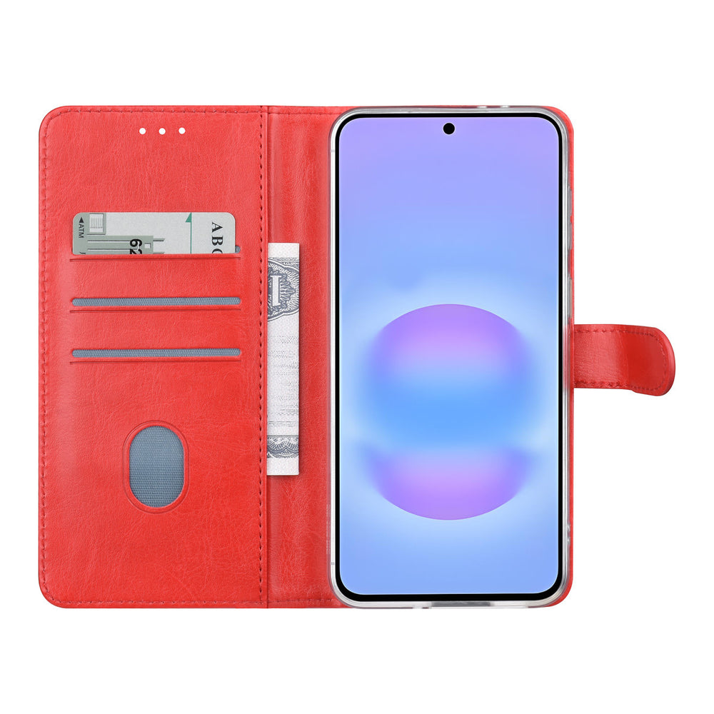 TUNIQ Samsung Galaxy A37 Book Case hoesje - Pasjeshouder voor 3 pasjes - Magneetsluiting - Hanger - Rood-Hoesjes-Ilumina Benelux