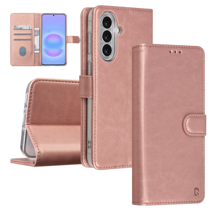 TUNIQ Samsung Galaxy A37 Book Case hoesje - Pasjeshouder voor 3 pasjes - Magneetsluiting - Hanger - Rose Gold-Hoesjes-Ilumina Benelux