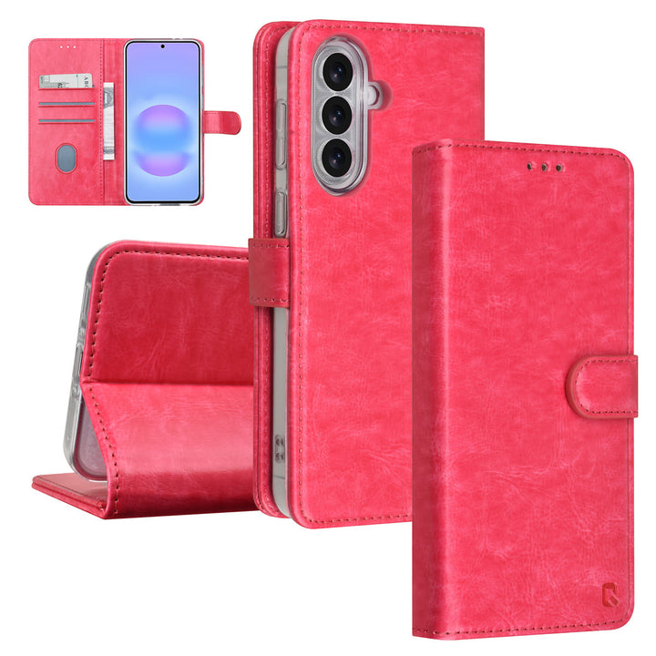 TUNIQ Samsung Galaxy A37 Book Case hoesje - Pasjeshouder voor 3 pasjes - Magneetsluiting - Hanger - Roze-Hoesjes-Ilumina Benelux