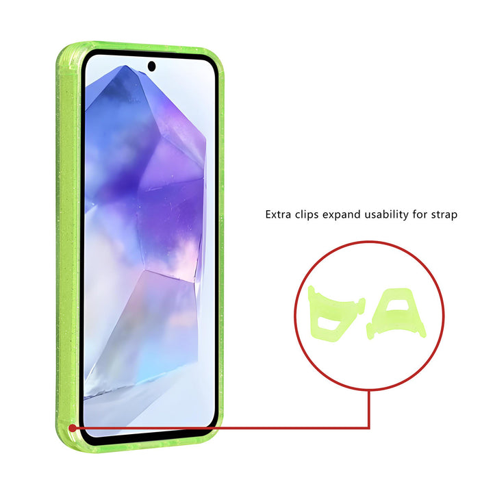 TUNIQ Samsung Galaxy A55 Backcover hoesje - Magsafe - Glitter - Hanger - Groen-Hoesjes-Ilumina Benelux