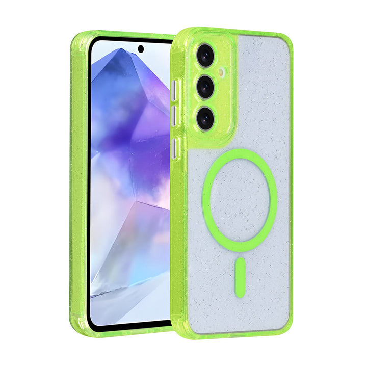 TUNIQ Samsung Galaxy A55 Backcover hoesje - Magsafe - Glitter - Hanger - Groen-Hoesjes-Ilumina Benelux