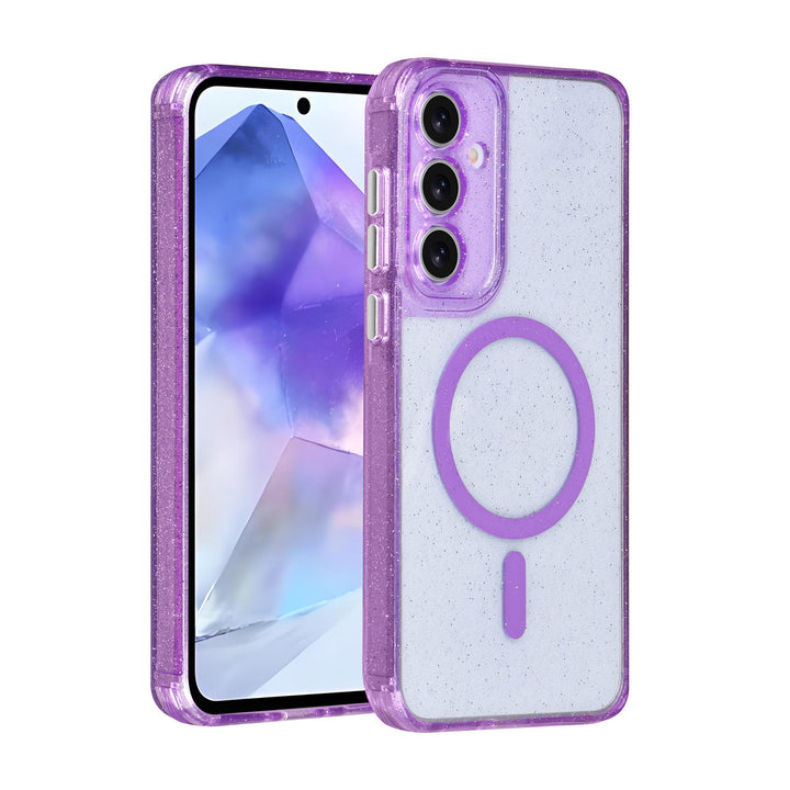 TUNIQ Samsung Galaxy A55 Backcover hoesje - Magsafe - Glitter - Hanger - Paars-Hoesjes-Ilumina Benelux