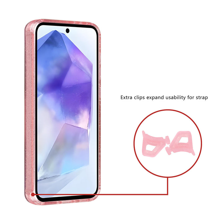 TUNIQ Samsung Galaxy A55 Backcover hoesje - Magsafe - Glitter - Hanger - Roze-Hoesjes-Ilumina Benelux