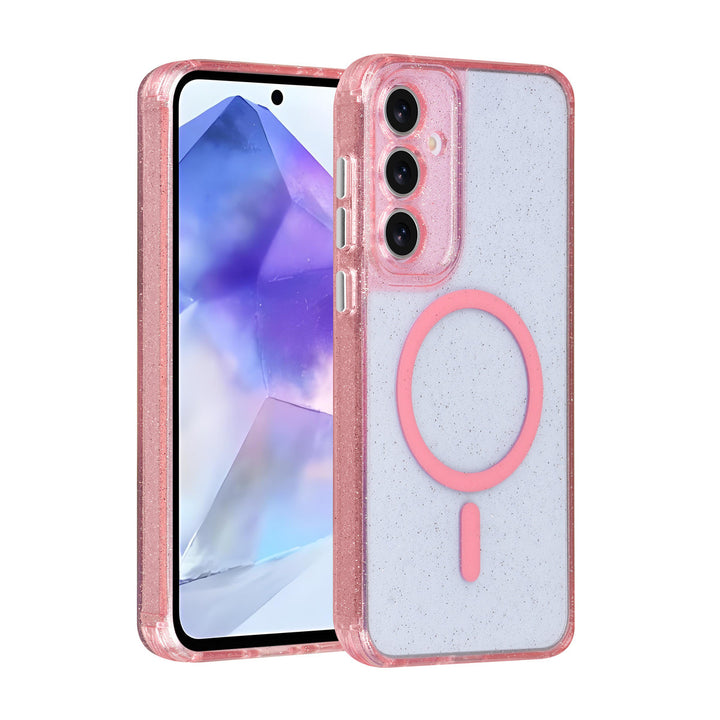 TUNIQ Samsung Galaxy A55 Backcover hoesje - Magsafe - Glitter - Hanger - Roze-Hoesjes-Ilumina Benelux