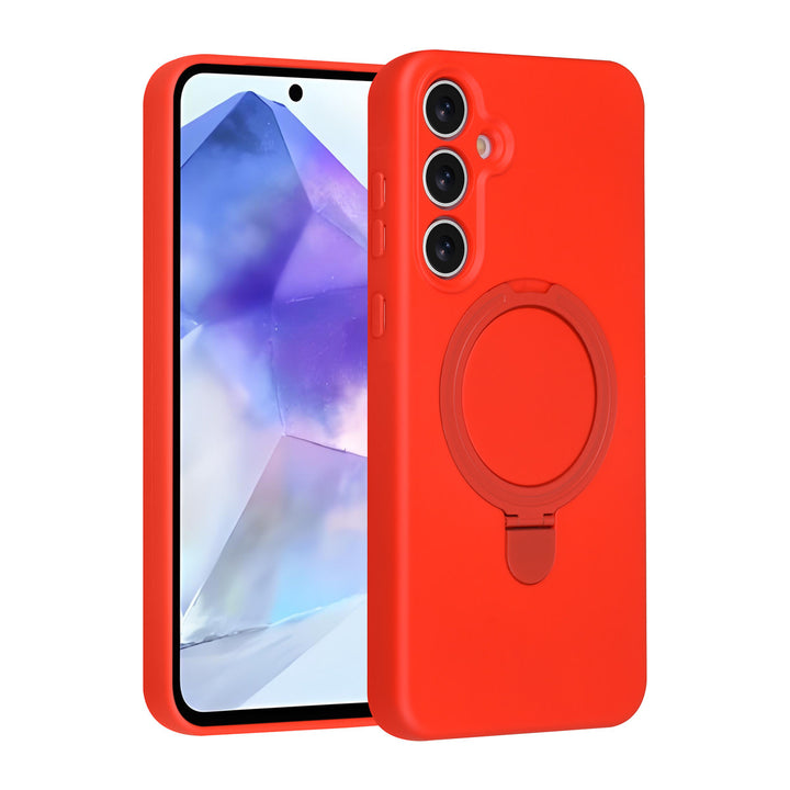 TUNIQ Samsung Galaxy A55 Backcover hoesje - Magsafe With Ring Stand - Hanger - Classic Red-Hoesjes-Ilumina Benelux