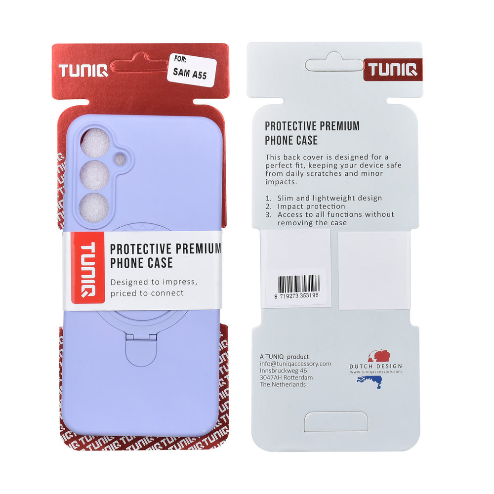 TUNIQ Samsung Galaxy A55 Backcover hoesje - Magsafe With Ring Stand - Hanger - Lila-Hoesjes-Ilumina Benelux