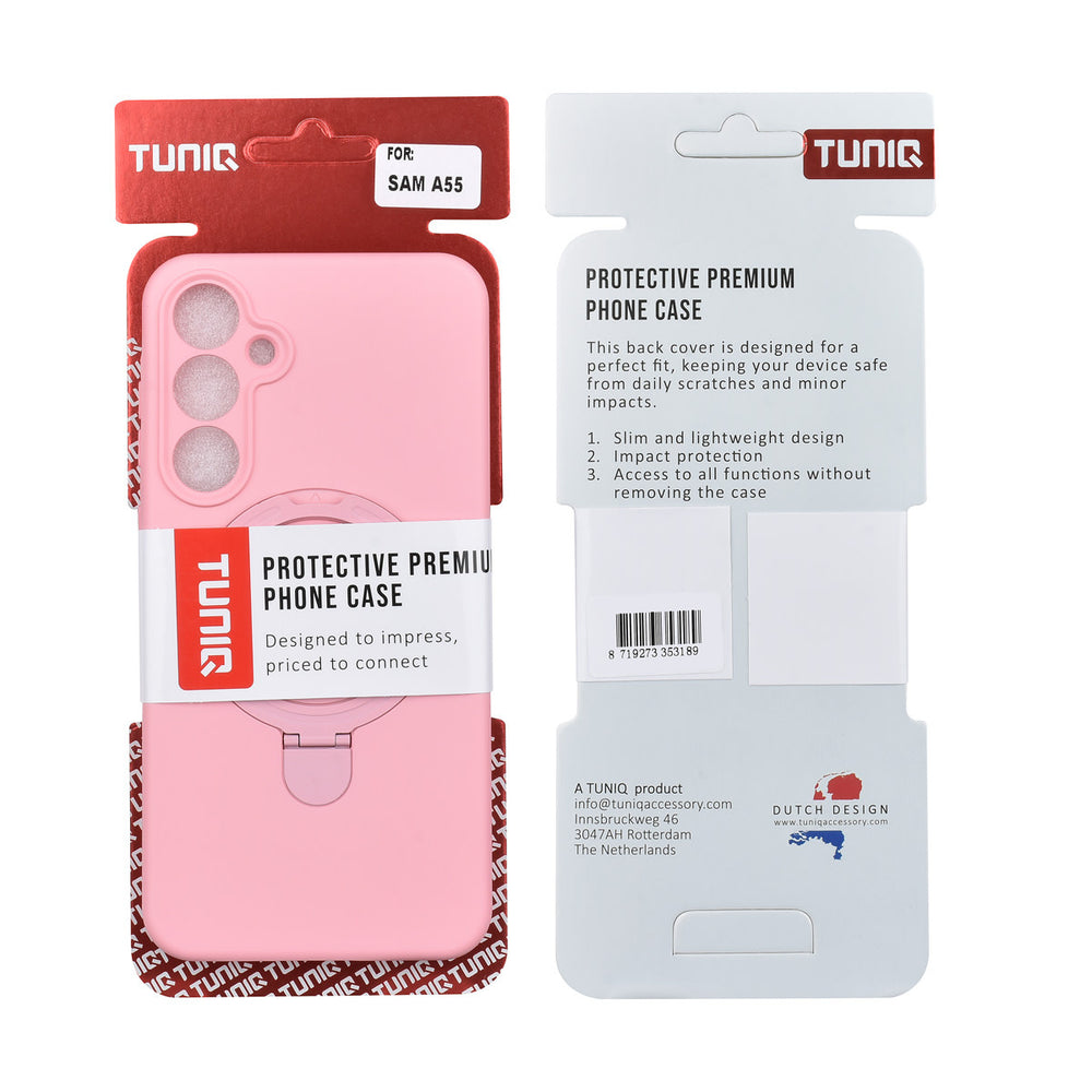 TUNIQ Samsung Galaxy A55 Backcover hoesje - Magsafe With Ring Stand - Hanger - Sakura Pink-Hoesjes-Ilumina Benelux